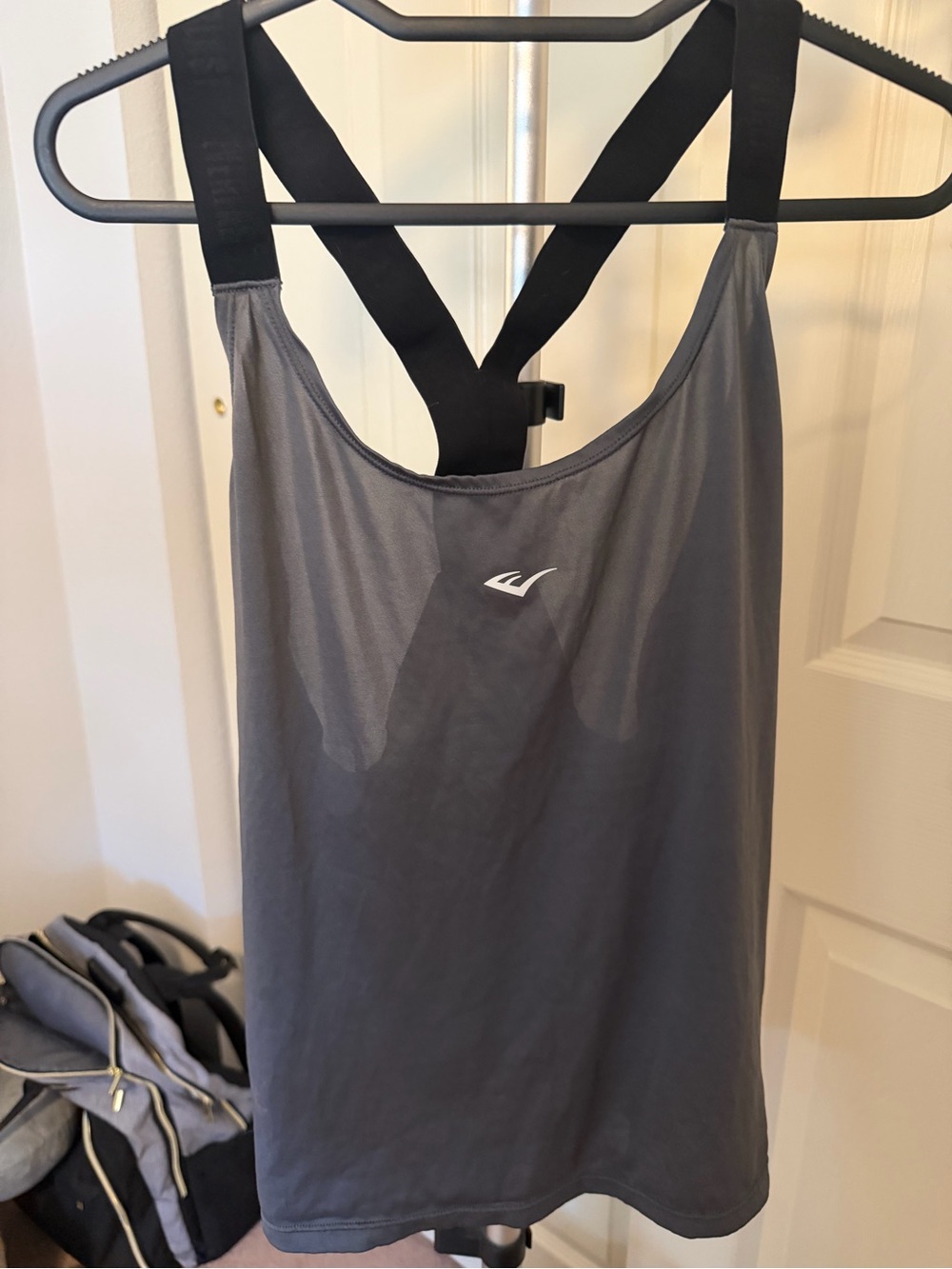 Everlast Gray Black Strappy Back Athletic Workout Tank Top